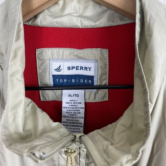 Sperry Men’s XL Tan Lightweight Windbreaker Jacket – Zip-Up, Adjustable Cuffs - Picture 5 of 5